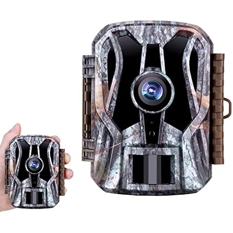 Mini Wildlife Camera 20MP 1080P Trail Camera with Motion Sensor Night Vision Field Vision Hunting Camera 120° Full HD and Infrared 2.0" Color LCD Screen Cover