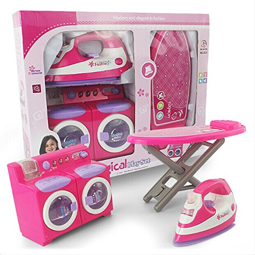 Mini Family Washing Laundry Toy Set for Kids Includes a