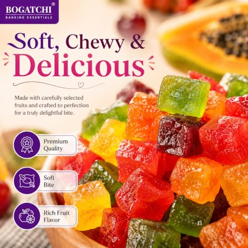 Image of BOGATCHI Mixed Tutti Frutti 200g with Free Measuring Spoon | Multicolor Cake Decoration Sprinkles | Ideal for Cakes, Cookies, Ice Cream, Desserts & Baking | Delicious Fruit Flavored Toppings