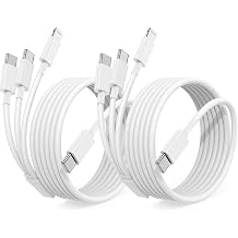 Multi Charging Cable USB C 6ft,3 in 1 Charging Cable and Lightning Cord Fast Charger for Multiple Devices,Triple Universal Charger with USBC to Multiple Connectors for iPhone 17 16 15 14 13 12-2Pcs