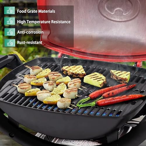 COGRICHBF Q300 Gusseisen Grillrost für Weber Q300, Q320, Q3000, Q3200, 57060001, 586002, 404341, 45 x32cm Gussrost Ersatzteile für Weber 7646, 7584, 2 Stück