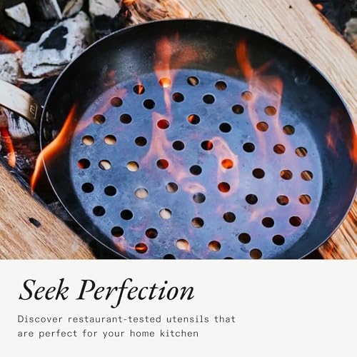 Made In Cookware - 12" Seasoned Carbon Steel Grill Frying Pan - (Like Cast Iron, but Better) - Professional Cookware - Crafted in Sweden - Thumbnail 3