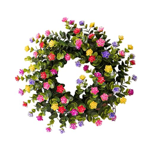 Eucalyptus Wreath, Spring Summer Wreaths for Front Door, 30cm Artificial Wreath for Rooms Decor, Farmhouse, Wedding, Home, Window, Wall, Fireplace