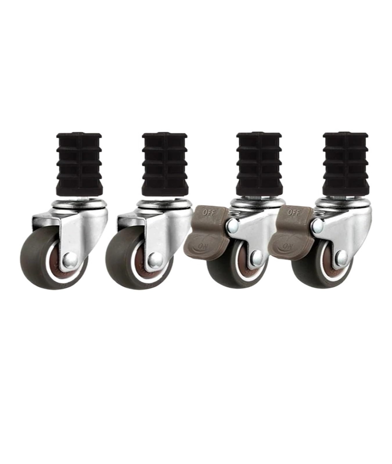 4 Pieces/lot casters 1.5 inches 19/22/25 Furniture Square Tube Wheel Gimbal Stainless Steel Silent Brake Caster Trolley(25-B)