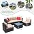 Devoko Patio Furniture Sets 6 Pieces Outdoor Sectional Rattan Sofa Manual Weaving Wicker Patio Conversation Set with Glass Table and Cushion (Beige)