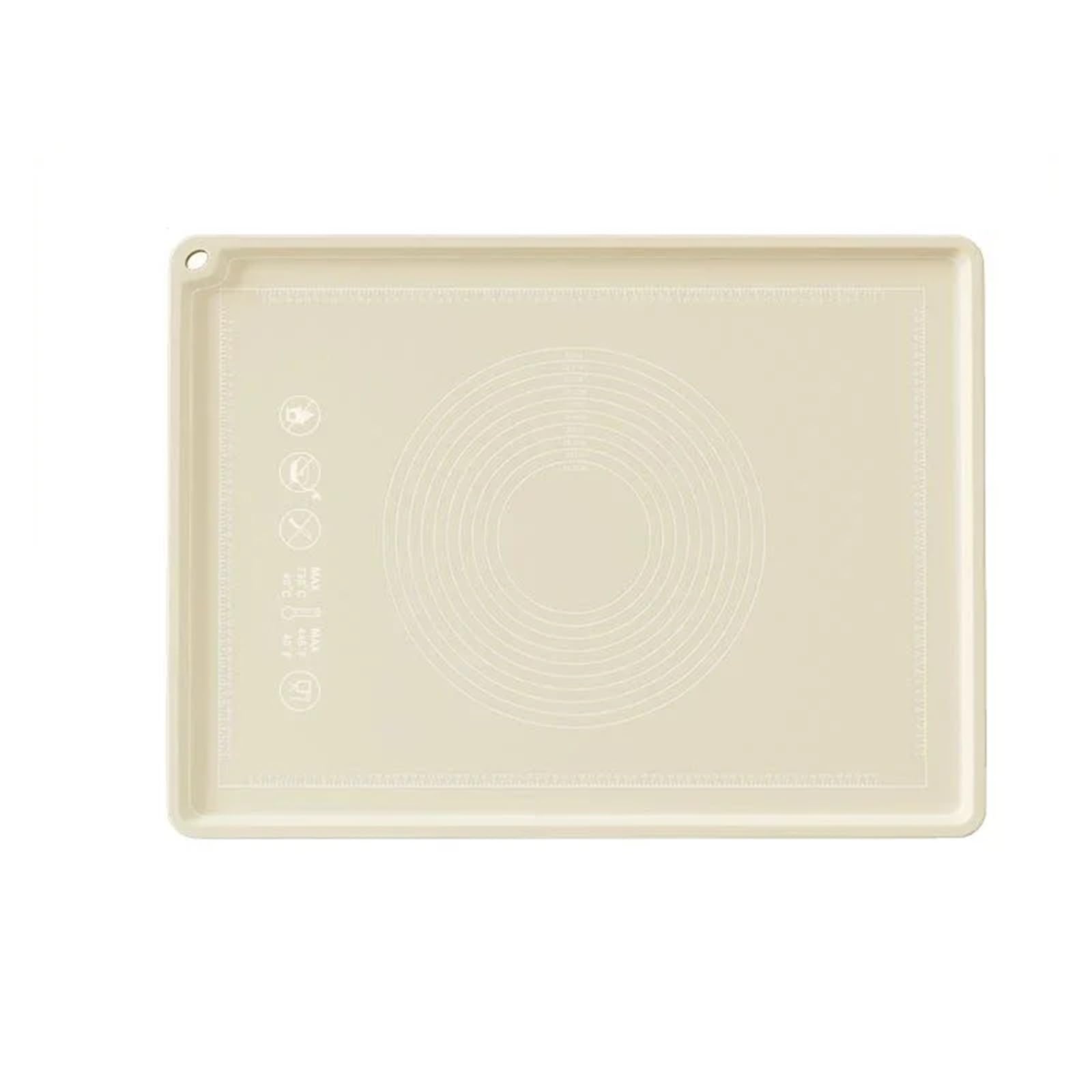 Rutschfeste Backunterlage Antihafte Verdickte, antibakterielle Silikon-Knetmatte, Küchenunterlage, Schneidebrett, Teigausrollmatte, Backmatte(60x80cm-Off white)
