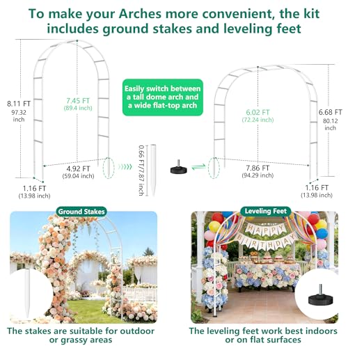 Image of Thickened Rustproof Garden Arch Metal Trellis for Climbing Plants
