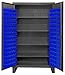 Durham HDC48-120-4S5295 Lockable Cabinet with 120 Blue Hook-On Bins, 48" Wide, 12 Gauge