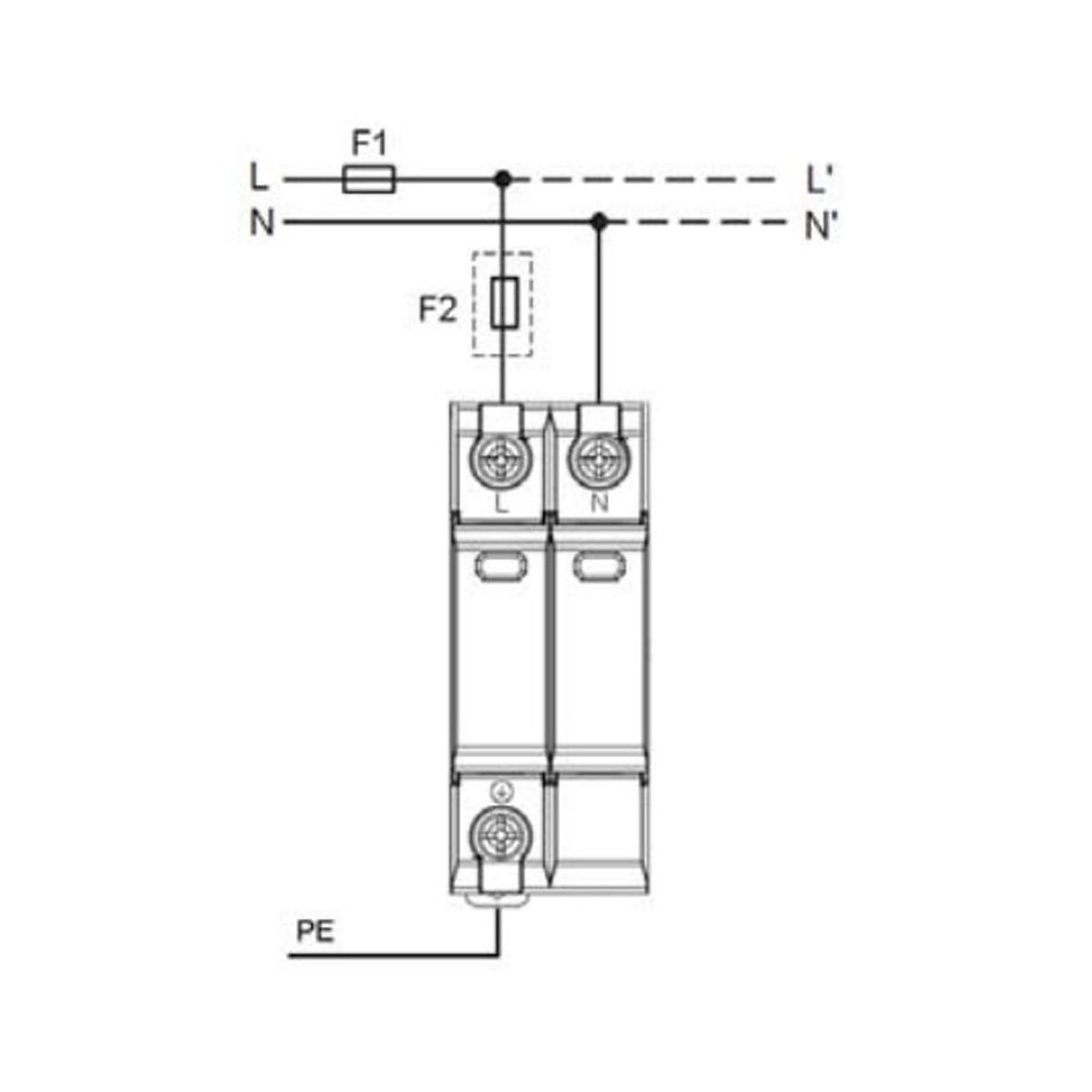 Dispositivo de Protección Contra Sobretensiones 2P, 40Ka 275V AC Protector de Pararrayos de Protección de Voltaje de PC para Proteger Los Sistemas de Línea de Alimentación de Ca de Sobretensiones