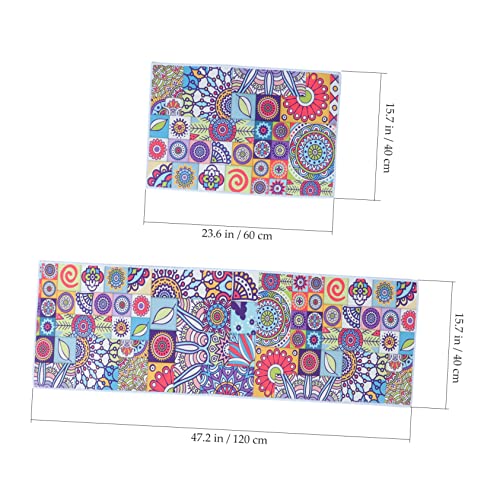 Tapis de sol cuisine antidérapant en polyester lot de 2 pcs Zerodeko - 4