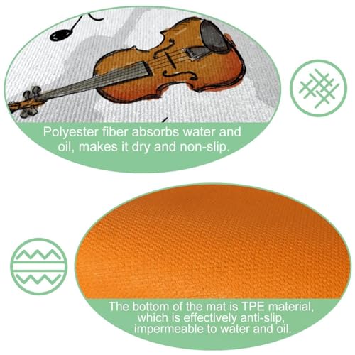 Alfombrillas de cocina de violín: juego de 2 tapetes absorbentes 6