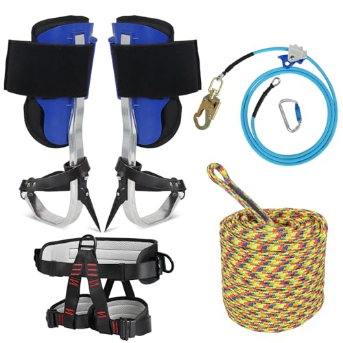 HSSZXFR Tree Climbing Spikes Kit for Tree Work,...