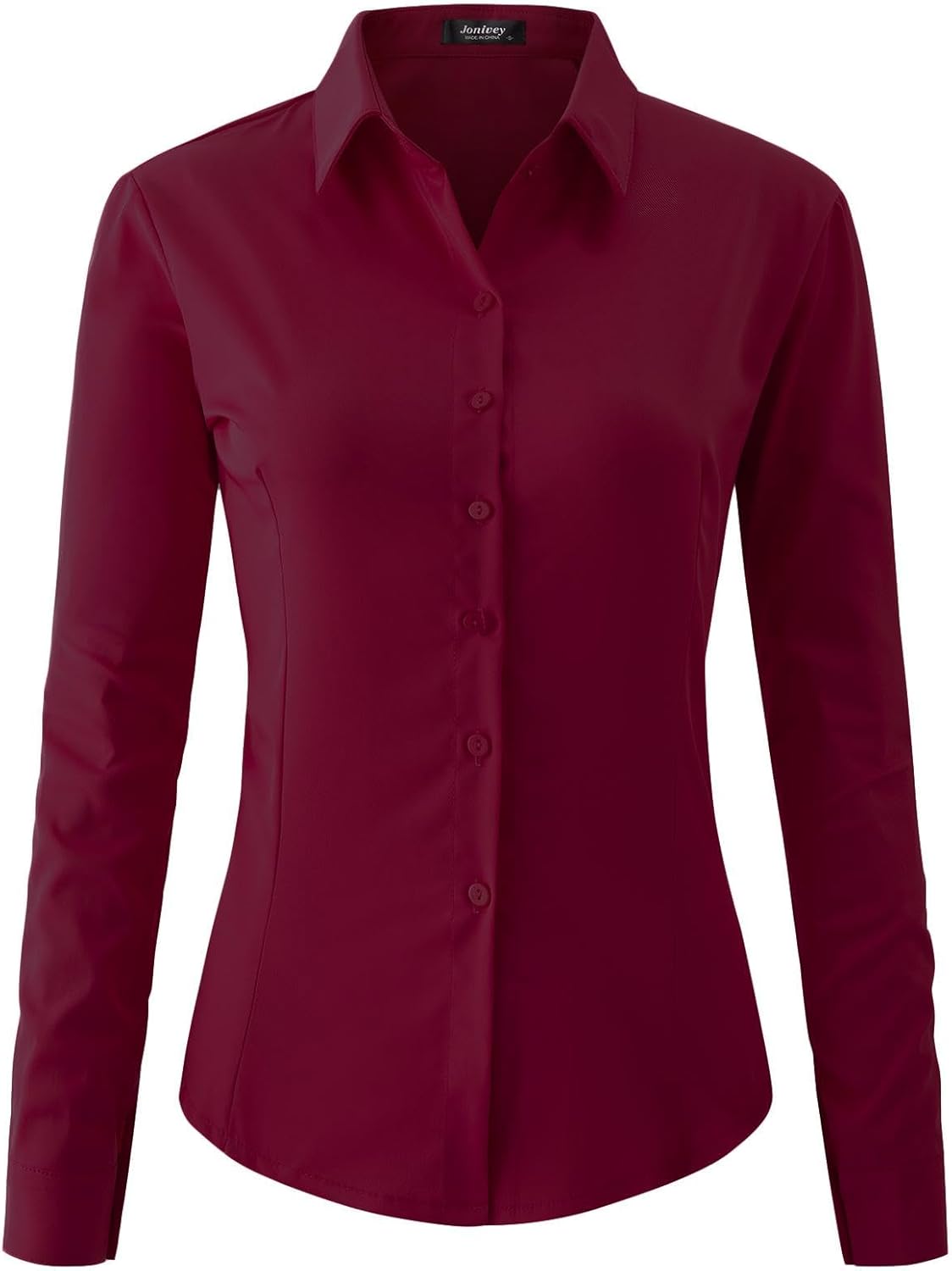 jonivey Womens Long Sleeve Button Down Stretch Dress Shirt Soft Wrinkle Free Work Casual Business Office Blouse