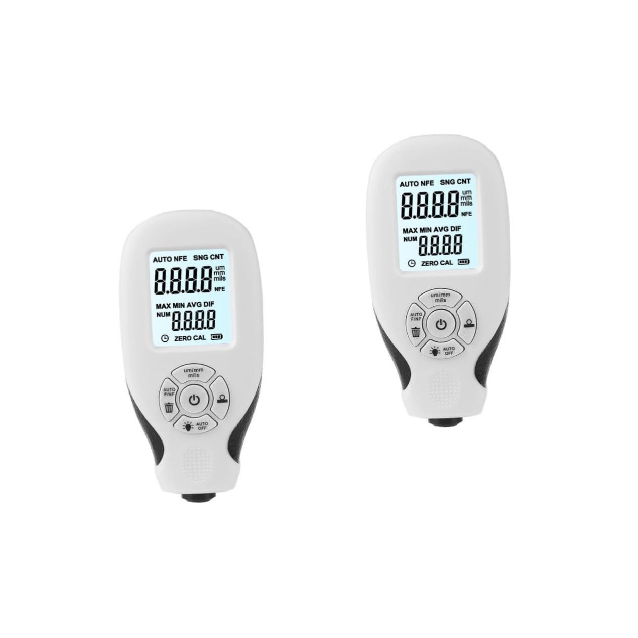 SOLUSTRE 2pcs High-def LCD Display Car Paint Coating Gauge Accurate Digital Thickness Meter