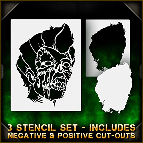 Zombie Head 1 AirSick Airbrush Stencil Art Design Template