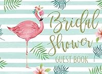 Bridal Shower Guest Book: Beach Flamingo Bridal Shower Guest Book And Gift Recorder 1092819576 Book Cover