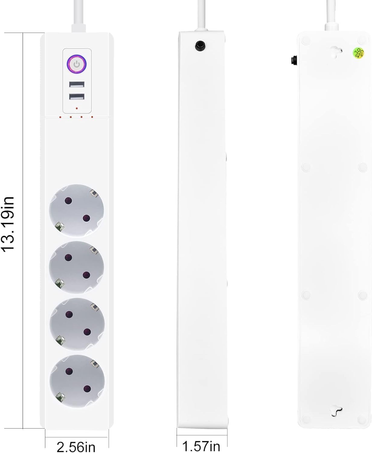 Jinvoo ZigBee Mehrfachsteckdosen, Intelligente Steckdosenleiste Überspannungsschutz, Sprachsteuerung, Home Assistant, 2MQTT, ZHA, Funktioniert mit Alexa Google