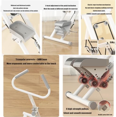 Foldable Full Body Mountain Step Machine - Vertical Cardio Climber for Home Gym Workout, Triangular Handrail, Compact Design for Efficient Cardio Training