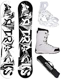 Airtracks Damen Snowboard-Set Freestyle Freeride BWF Lady Camber 145 + Snowboard Bindung Master W + Snowboardboots Star W 38 + Sb Bag