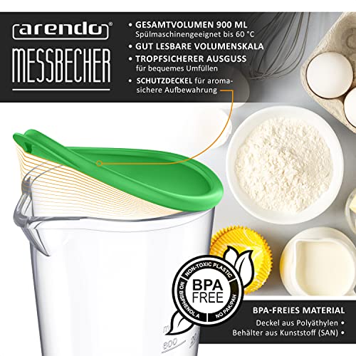 Messbecher Arendo mit Deckel 600 ml