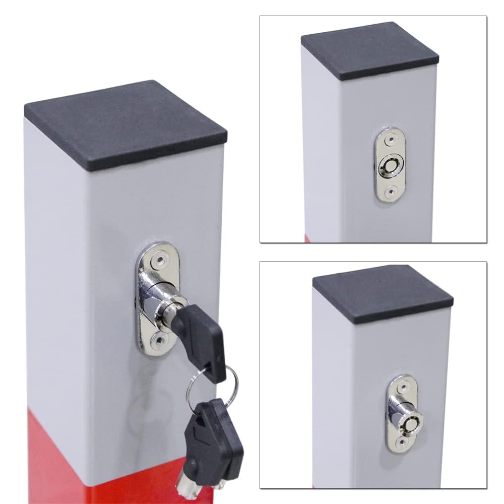 Melko Poteau de parking pliable avec 3 clés et ancrage au sol