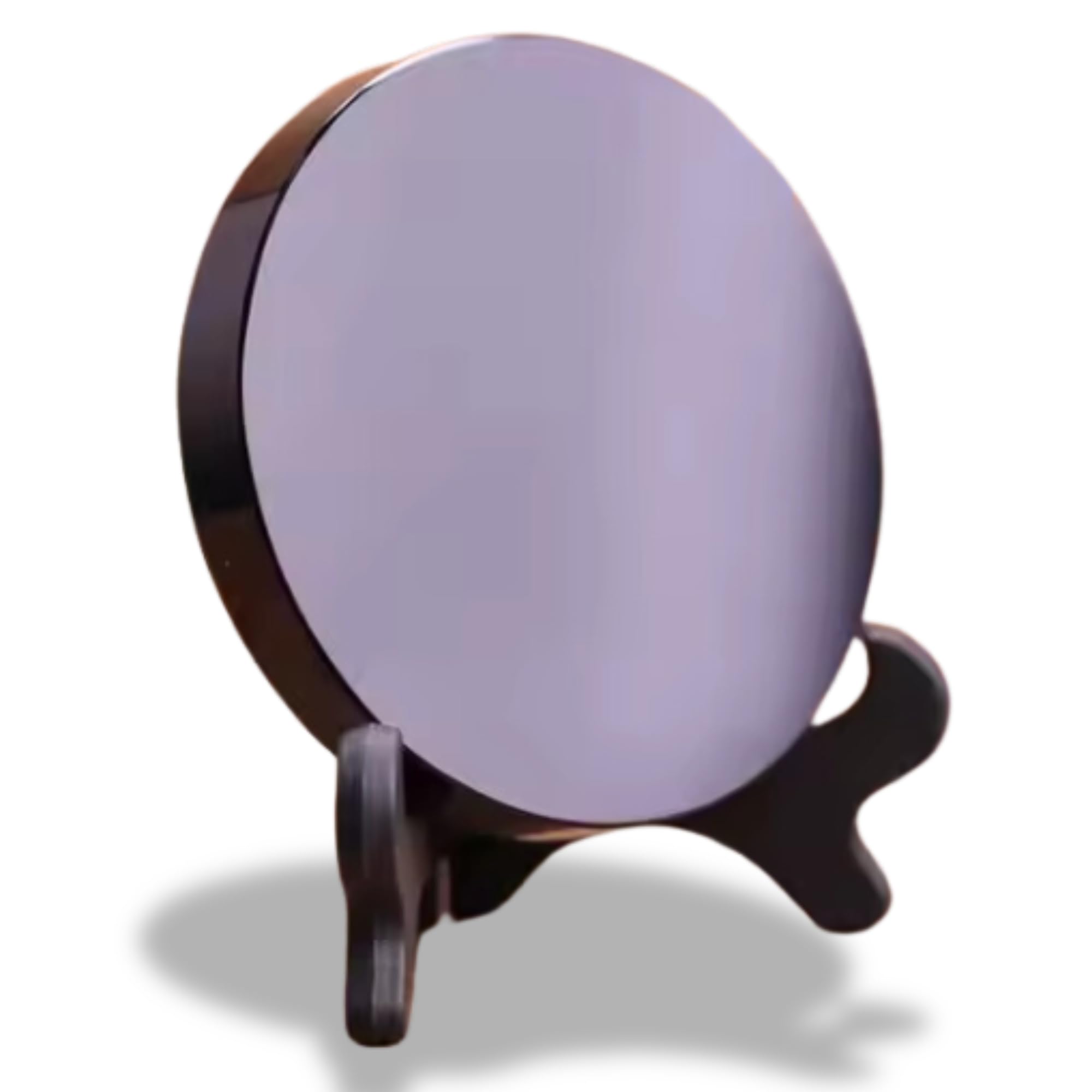 Obsidian Crystal Scrying Mirror W/Cherry Wood Box Moon Mushrooms W/Live Edge, Di - Foto 3