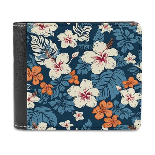 Slim Wallet for Men,Hawaii Flower Print Men Wallet,card Wallet,men's Bifold Wallets,front Pocket Wallets for Men, style