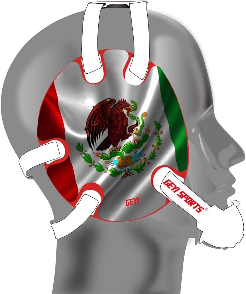 Wresling Headgear Mexican Flag Wraps (Black, Adult)