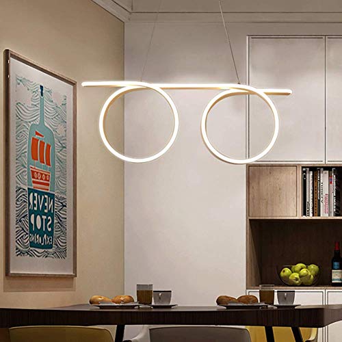 Lampe à suspension LED blanche dimmable avec télécommande pour table à manger - 2