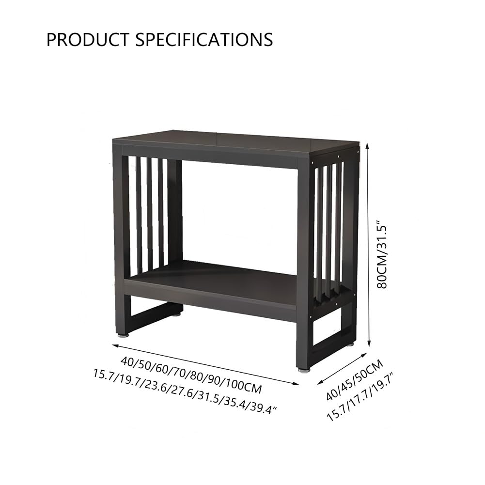 Support Aquarium Style Vintage en Rotin – Meuble-Support Robuste en Acier avec Étagère Ouverte – Table pour Aquarium 70 Cm Hauteur, Idéal La Maison, Le Salon Ou La Chambre.(Blanc,70x50x80cm)