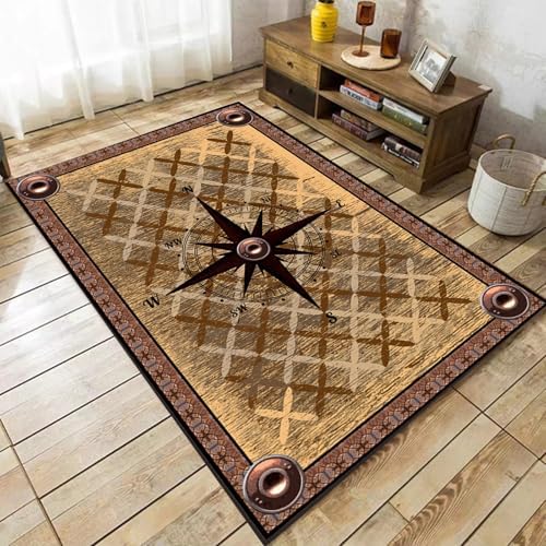 Amazon.com: Nautical Themed Area Carpets, 3x5ft, Vintage Compass Rug ...