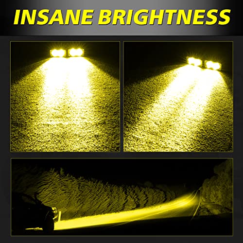 Image of Yellow LED Pods 3 Inch 40W CREE LED Yellow Fog Lights | Spot Beam Small Offroad Driving Pods Lights Auxiliary Light Pods 2PCS for Truck Dirt Bike SUV UTV ATV Snowmobile Surron