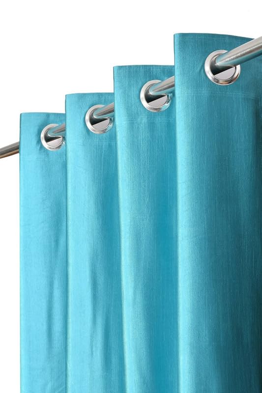 FabFabriX Premium Plain Solid Room Darkening Long Door Eyelet Curtain Panel Parda for Drawing Room, Living Room/Bedroom (Aqua, 8 Feet) - Single Piece (B0CTQ6YZWB) Amazon Price History, Amazon Price Tracker
