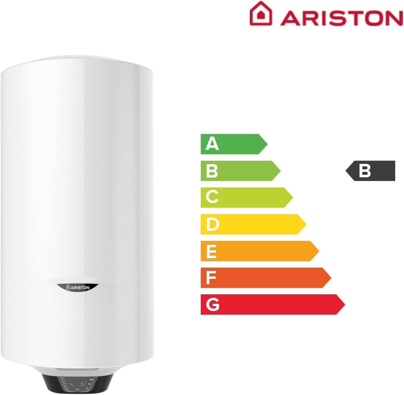 Ariston Pro1 Eco Slim - 65 litrów, niski pobór mocy, pionowy elektryczny podgrzewacz wody z funkcją ECO 37,3 x 35,3 x 98,1 cm - wyprodukowany do instalacji w Hiszpanii