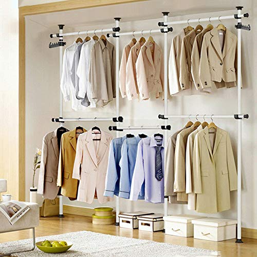 Zoternen - Armario telescópico con Perchero y Estante para Colgar Ropa, Estante Organizador telescópico para Armario de pie, Altura Ajustable 246-320 cm