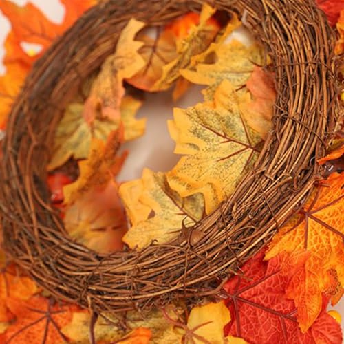 Couronne d'automne de 45 cm déco avec baies et feuilles pour intérieur - 8