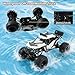 Qudify 1:8 Scale Amphibious 4WD RC Car for Kids 3+, Big Off-Road Monster Truck with LED Lights, 2.4GHz Waterproof Remote Control Car for Boys 4-7, Rechargeable All Terrain Toy Gift