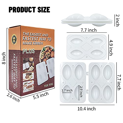 Famorial Kibbeh Maker Mold 7Cm, 4 Grids Meatball Tool #TOP3