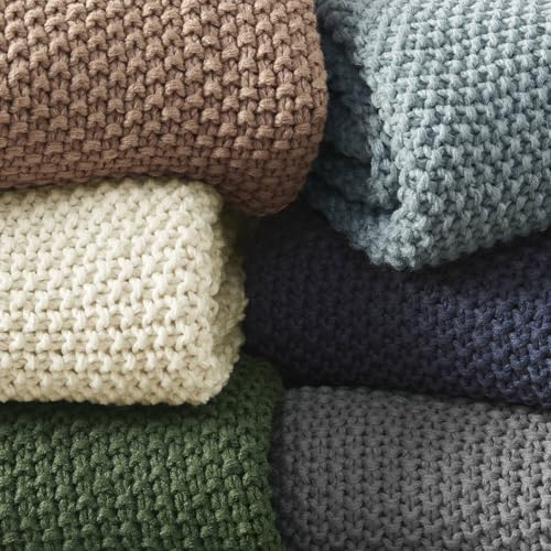 Image of INK+IVY Bree Knit Throw Blanket for Bed, Sofa, and Couch, Lightweight, Breathable, Soft & Cozy Summer Blanket, Throw (50 in x 60 in), Ivory