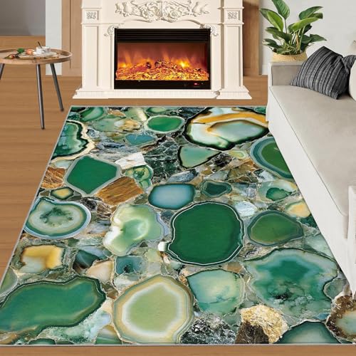Tapis moderne lavable antidérapant grand format motif pierre