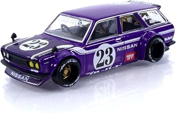 Datsun KAIDO 510 Wagon Carbon Fiber V1 Purple Kaido House 1/64 Diecast Model Car True Scale Miniatures KHMG062