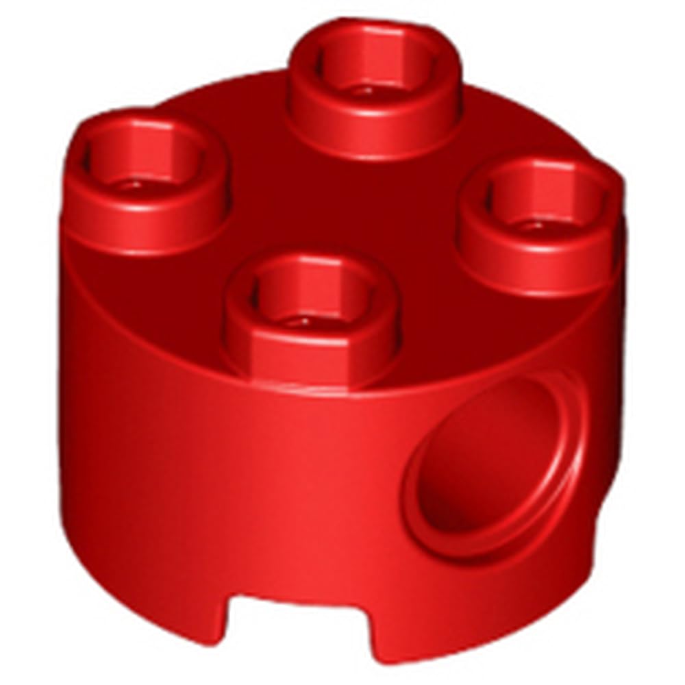 LEGO Brick, Round 2 x 2 with Pin Holes, Part 17485, Choose Your Colour (Red, 10, count)