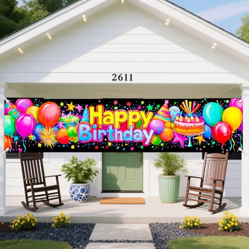 Image of Nuxovilar Happy Birthday Yard Banner 78x18 Polyester