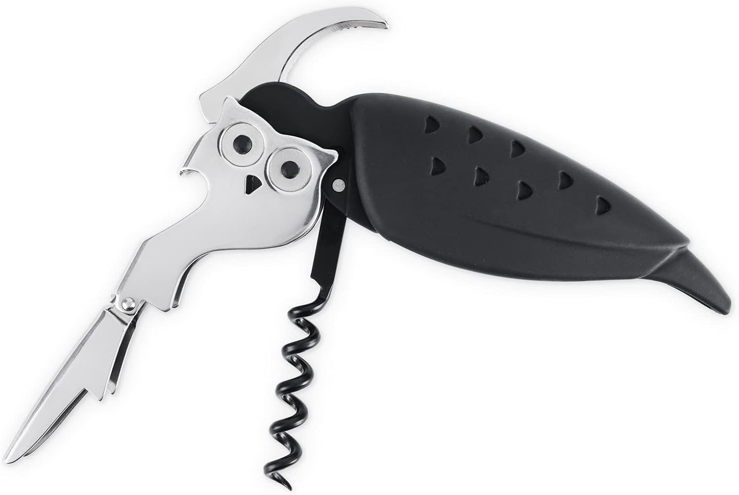 True Cahoots Owl Waiter's Double Hinged Corkscrews, Multicolor
