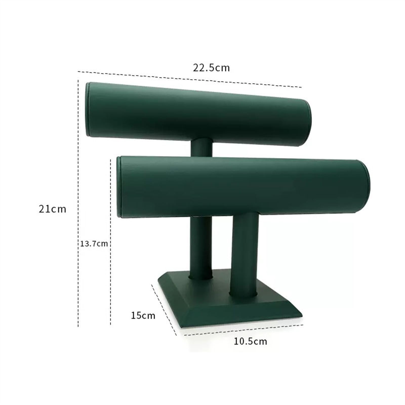 LLXYWJ Organizzatore di Braccialetti con Supporto per Gioielli Supporto per Braccialetti in Pelle PU a 2 Livelli Supporto per Bracciale con Barra a T Espositore per collane Porta Gioielli per