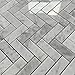 Stone Center Online Carrara White Marble 1x3 Herringbone Mosaic Tile Polished Kitchen Bath Wall Floor Backsplash Shower (1 Sheet)