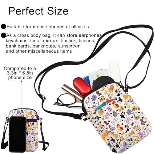 G2TUP Cats Crossbody Bag Kitten Themed Gifts Cats Lover Gifts Kitten Shoulder Bag3