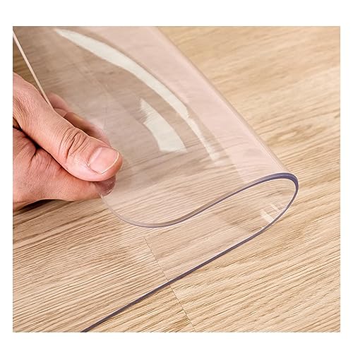 Bambusteppich Harten Holzboden Tisch und Stühle, Schutzkissen mit transparenten Teppichschutz, Büro- und Hausküchen mit Plastiktuch (Color : WxH, Size : 150x200cm/4.9x6.6ft)