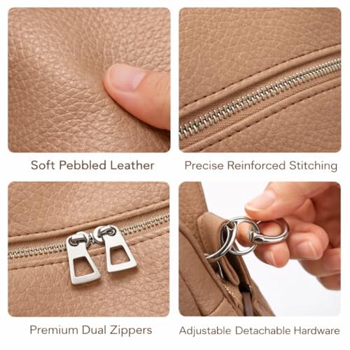 Image of Leather Backpack for Women | Large Capacity | College and Office use | PU Leather | shoulder bag for Ladies,