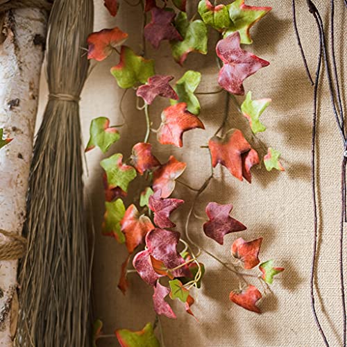 Wijnstokken Kunstmatige Wijnstok Nep Groen Krans Blad Opknoping Bruiloft Familie Tuin Muur Chlorophytum (Color : Red… - Afbeelding 3